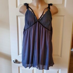 TORRID DARK BlUE & MESH STRAPPY WIRELESS BABYDOLL